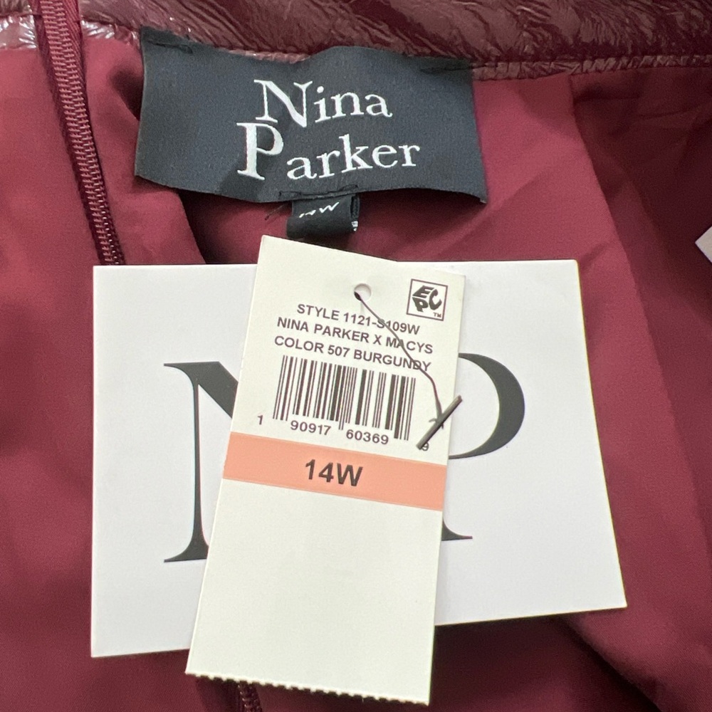 Nina Parker x Macy’s Burgundy Faux Leather Wrap Skirt | NWT - Picture 6 of 10